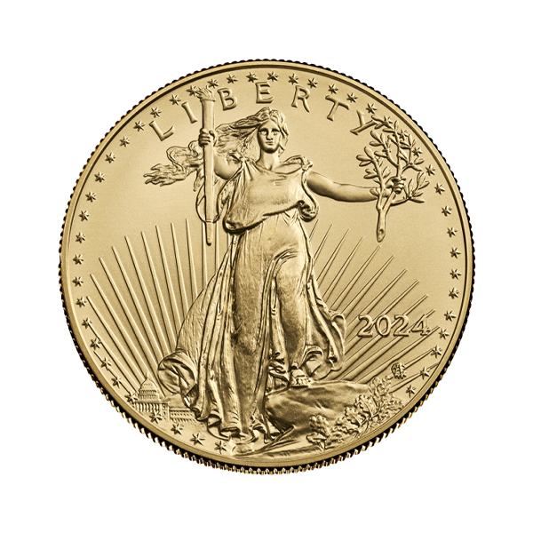 Front 2024 1 oz American Gold Eagle Coin BU