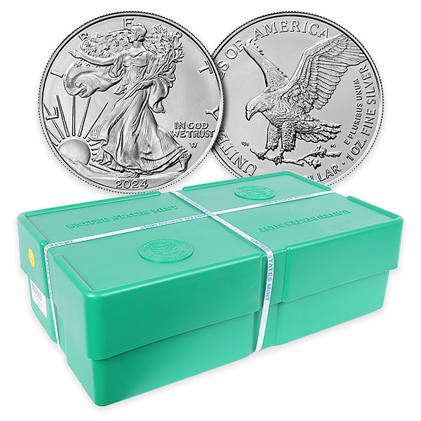 Front 2024 1 oz American Silver Eagle Monster Box (500 Coins, BU)