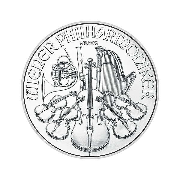 Front 2024 1 oz Austrian Silver Philharmonic Coin BU