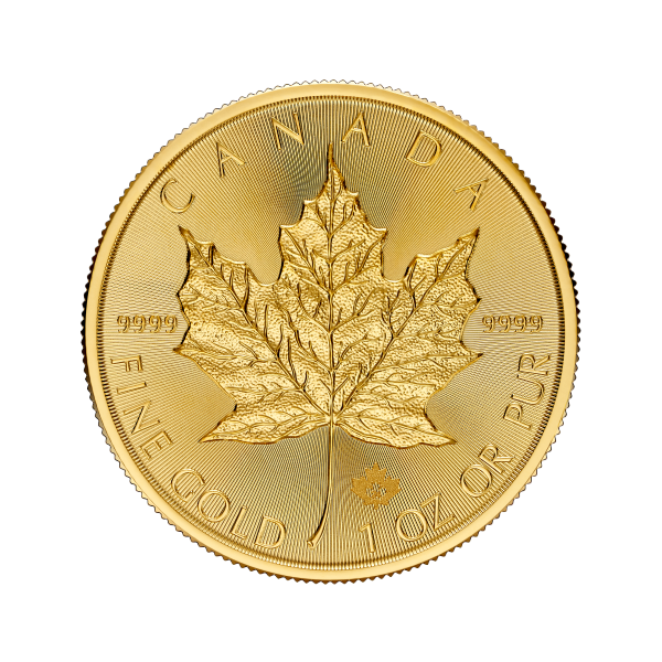 Front 2024 1 oz Canadian Gold Maple Leaf Coin BU