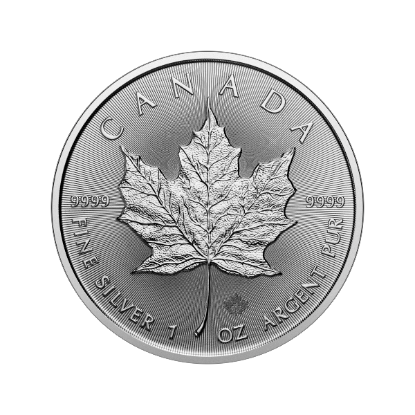 Front 2024 1 oz Canadian Silver Maple Leaf Coin BU