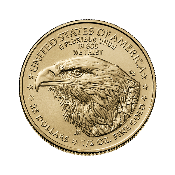 Back 2025 ½ oz American Gold Eagle Coin BU