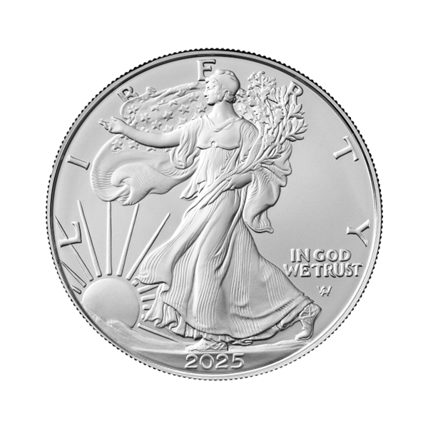 Front 2025 1 oz American Silver Eagle Coin BU