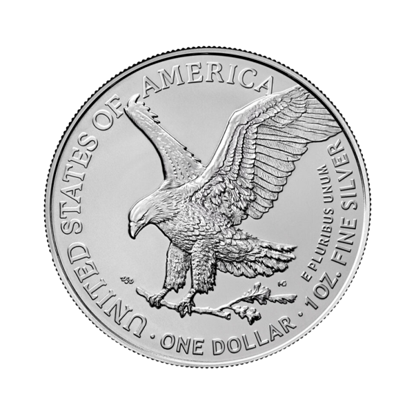 Back 2025 1 oz American Silver Eagle Coin BU