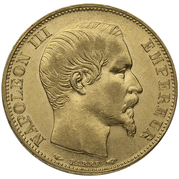 Front 20 Franc Gold Coin - Napoleon III