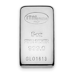 Product Image for 5 oz Silver Bar – Italpreziosi (Cast)