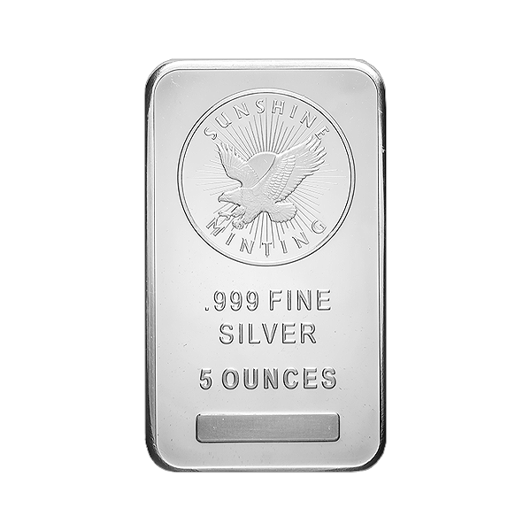 Front 5 oz Silver Bar – Sunshine Mint