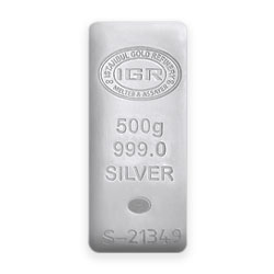Product Image for 500 Gram Silver Bar – Istanbul Gold Refinery (IGR)