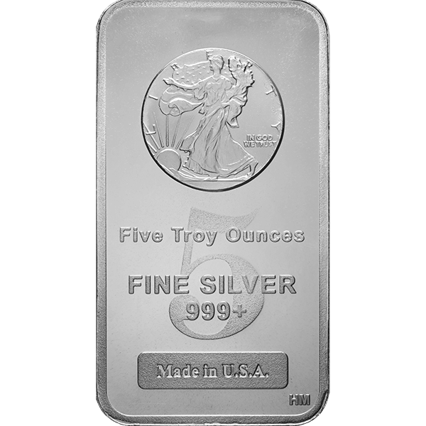 Front 5 oz Silver Bar - Highland Mint (Walking Liberty Design)