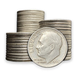 Product Image for 90% American Silver Coins ($5 FV, Bag) Roosevelt Dimes