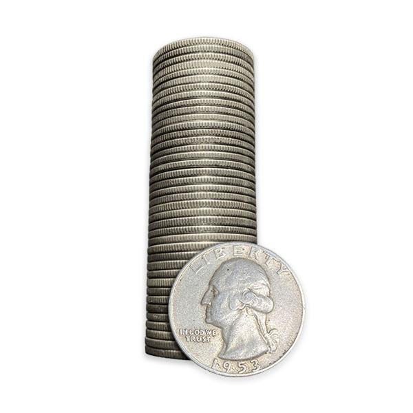 Front 90% American Silver Coins ($10 FV, Bag) Washington Quarters
