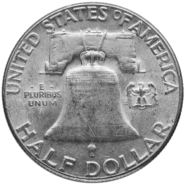 Back 90% American Silver Coins ($1 FV) Franklin Half Dollars