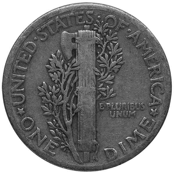 Back 90% American Silver Coins ($1 FV) Mercury Dimes