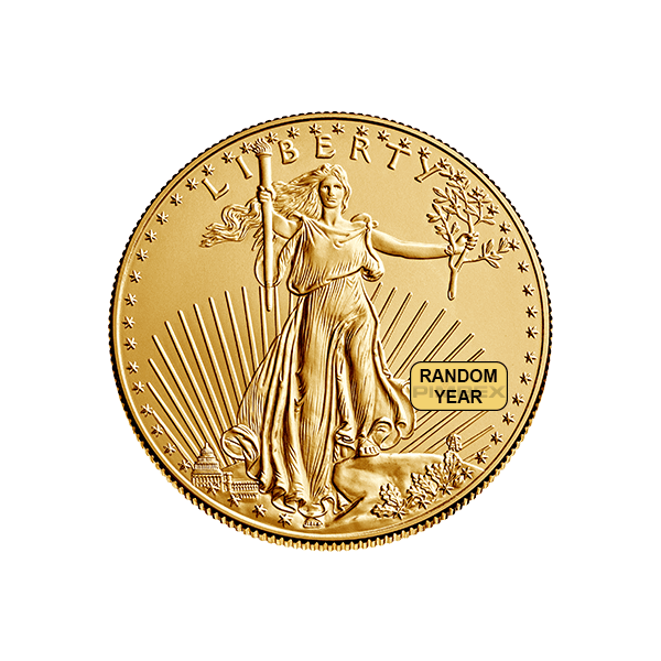 Front 1/4 oz American Gold Eagle Coin (Random Year)
