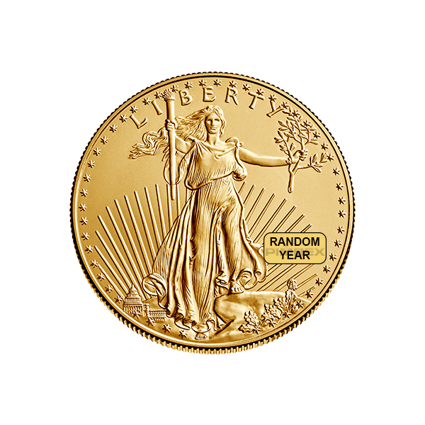 Front ¼ oz American Gold Eagle Coin (Random Year)