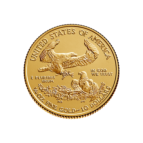 Back 1/4 oz American Gold Eagle Coin (Random Year)