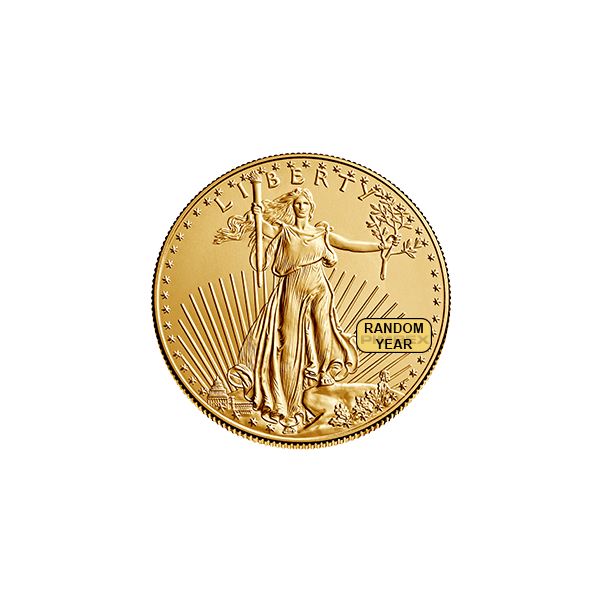 Front 1/10 oz American Gold Eagle Coin (Random Year)