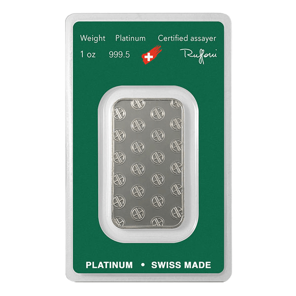 Back 1 oz Platinum Bar - Argor Heraeus (with Assay)