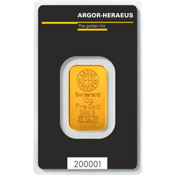 Product Image for 10 Gram Gold Bar – Argor Heraeus (with Assay)