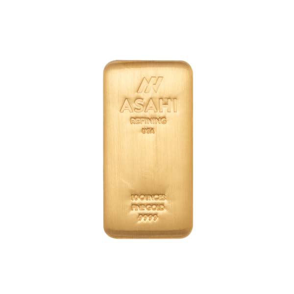 Front 10 oz Gold Bar – Asahi Refining