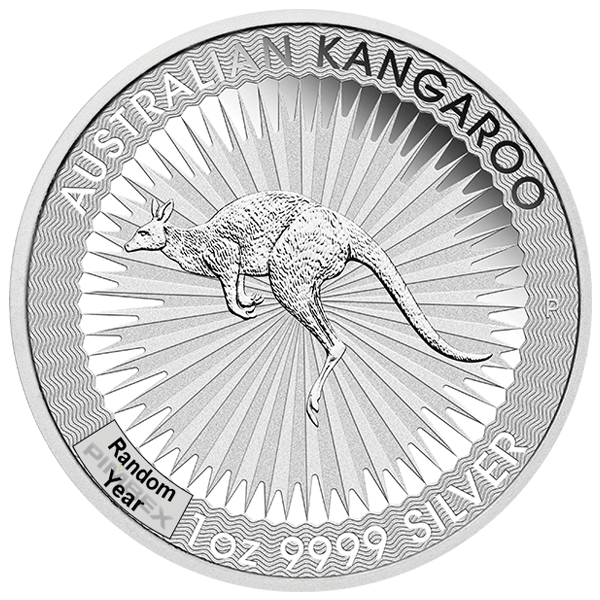 Front 1 oz Australian Silver Kangaroo Coin (Random Year)