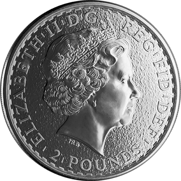 Back 1 oz British Silver Britannia Coin (Random Year)