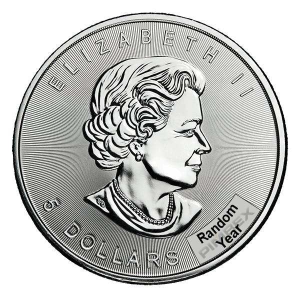 Back 1 oz Canadian Silver Maple Leaf Coin (Random Year)