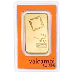 Product Image for 50 Gram Gold Bar - Valcambi (with Assay)