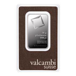 Product Image for 50 Gram Platinum Bar - Valcambi (with Assay)
