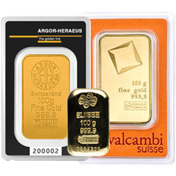 Product Image for 100 Gram Gold Bar - Various Mints