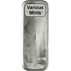 Product Image for 100 oz Silver Bar – Various Mints