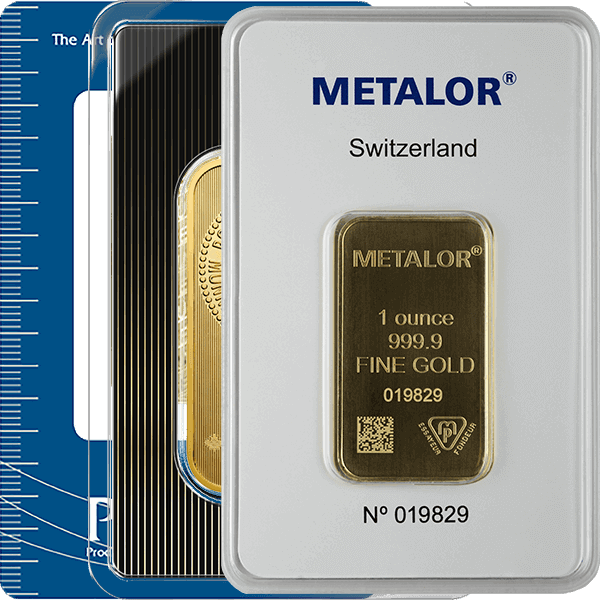 Front 1 oz Gold Bar - Various Mints (with Assay)