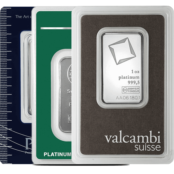 Front 1 oz Platinum Bar - Various Mints