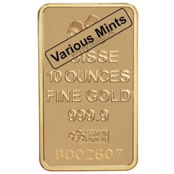 Product Image for 10 oz Gold Bar - Various Mints