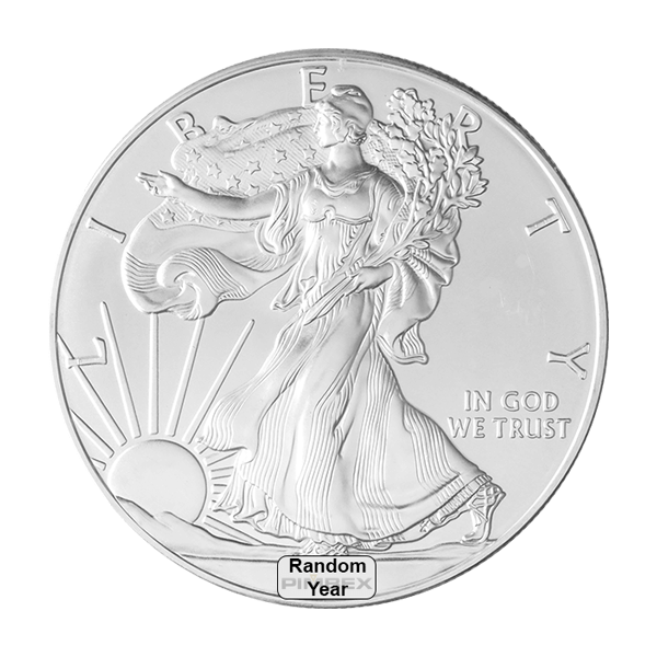 Front 1 oz American Silver Eagle Coin (Random Year)