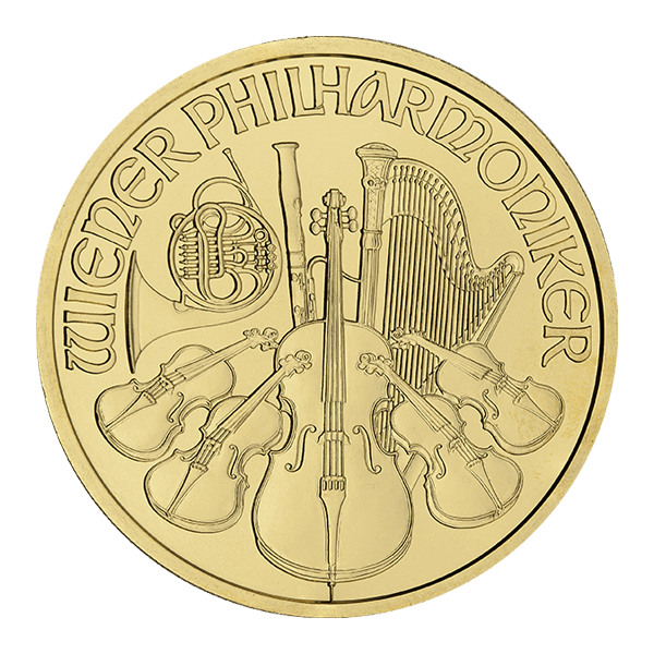 Front 1 oz Austrian Gold Philharmonic Coin (Random Year)