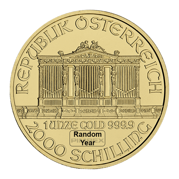 Back 1 oz Austrian Gold Philharmonic Coin (Random Year)