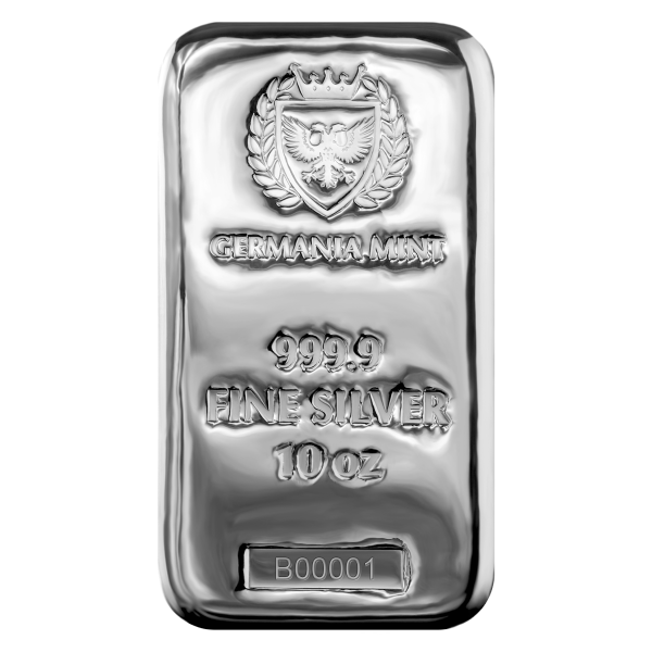 Front 10 oz Silver Bar – Germania Mint