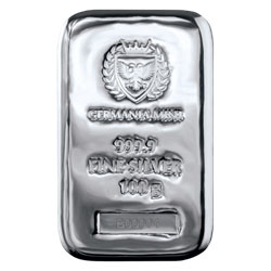 Product Image for 100 Gram Silver Bar – Germania Mint