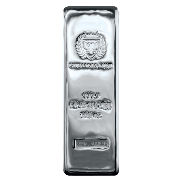 Front 100 oz Silver Bar – Germania Mint