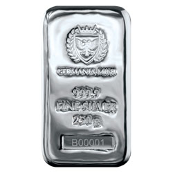 Product Image for 250 Gram Silver Bar – Germania Mint