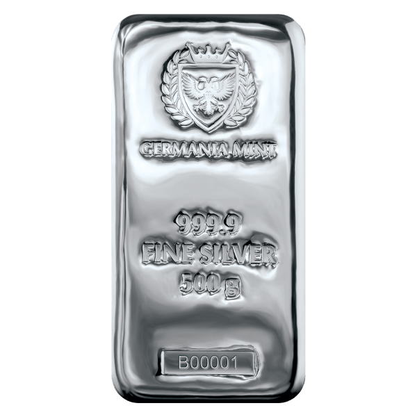 Front 500 Gram Silver Bar – Germania Mint