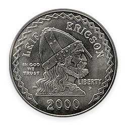 Product Image for 2000-P Leif Ericson Commemorative Silver Dollar BU