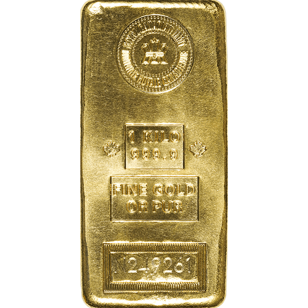 Front 1 Kilo Gold Bar – Royal Canadian Mint