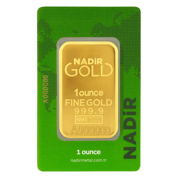 Front 1 oz Gold Bar – Nadir Refinery (with Assay)