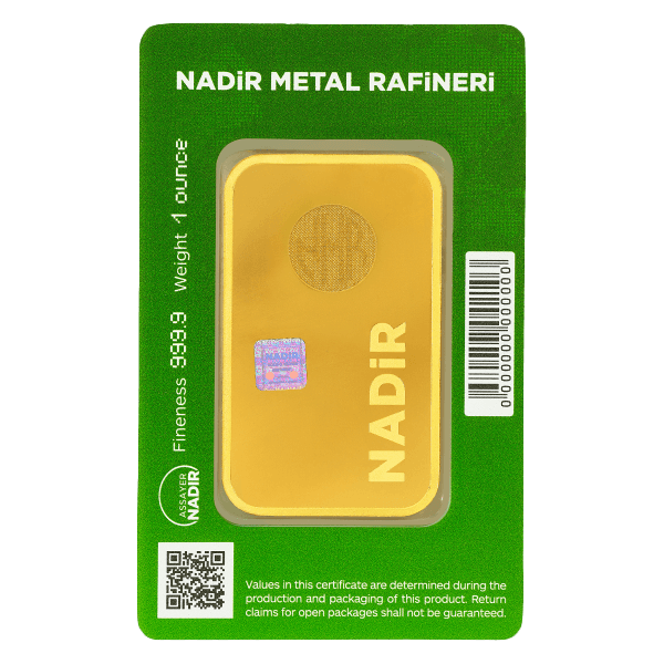 Back 1 oz Gold Bar – Nadir Refinery (with Assay)
