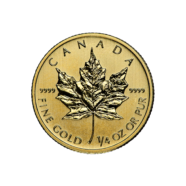 Front 1/4 oz Canadian Gold Maple Leaf Coin (Random Year)