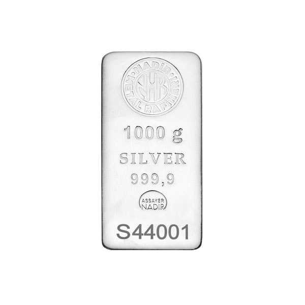 Front 1 Kilo Silver Bar – Nadir Refinery