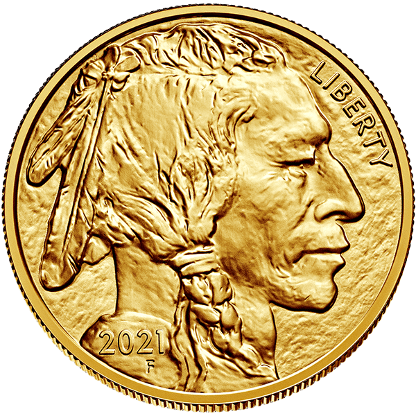 Front 2021 1 oz American Gold Buffalo Coin BU