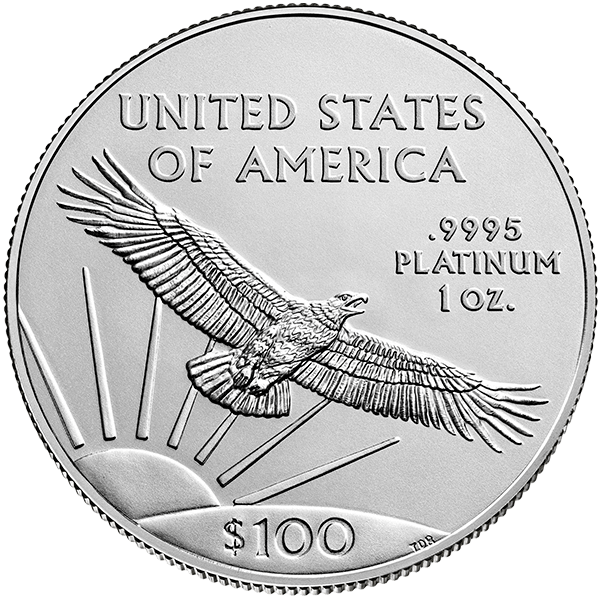 Back 2021 1 oz American Platinum Eagle Coin BU